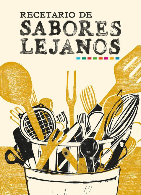 Recetario de sabores lejanos 2020 cover, portada, recetario de sabores lejanos, Comic, cómic, novela gráfica, graphic novel, Colombia, historieta, international manga award, Japan, Japón, Henry Díaz, Pablo Guerra, medalla de oro, golden medal, Tokio, premio internacional, documental, comid