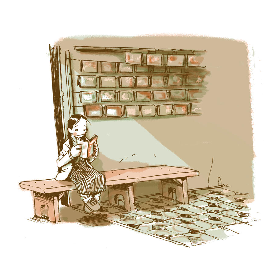 Editorial illustration depicting an urban scene in Bogotá, created in ink and digital color by Colombian illustrator Henry Díaz.