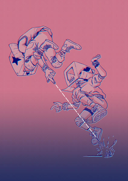 Artwork for the cover to comic anthology Pandora