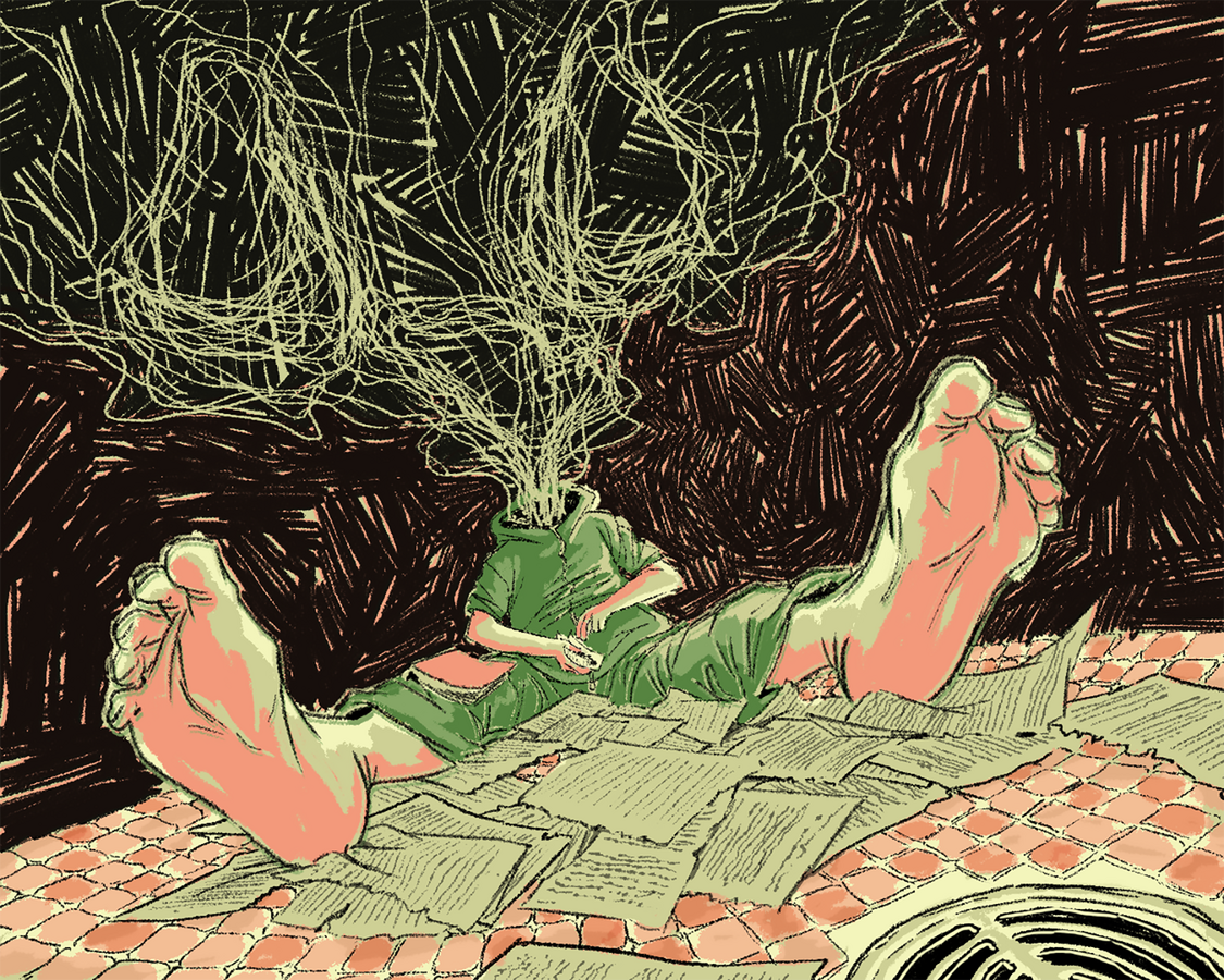 For the article "La literatura como droga saludable" from magazine Bakanica