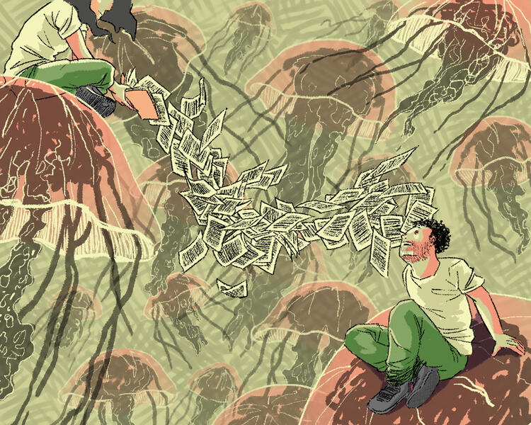 For the article "La literatura como droga saludable" from magazine Bakanica